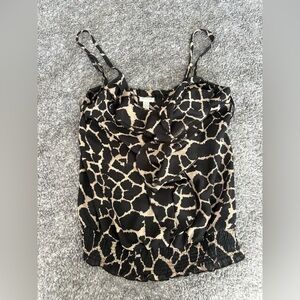 Dynamite Black and Cream Giraffe Patterned Camisole Blouse. Size XS